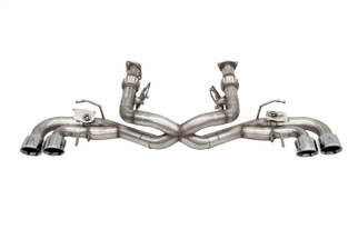 Corsa 2020-2025 Corvette C8 3in Valved Cat-Back 4.5in Pol Quad Tips - Fits Factory NPP Exhaust
