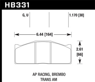Hawk DTC-80 AP Racing/Brembo 30mm Race Brake Pads