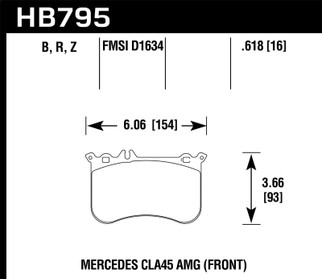Hawk 14-17 Mercedes-Benz CLA 45 AMG/15-17 Mercedes-Benz GLA 45 AMG HPS 5.0 Front Brake Pads