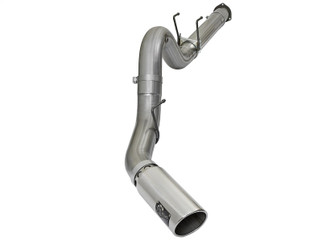 aFe LARGE BORE HD 5in 409-SS DPF-Back Exhaust w/Polished Tip 2017 Ford Diesel Trucks V8 6.7L (td)