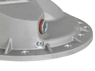 aFe Power Rear Differential Cover Raw w/Machined Fins Street Ser. 16-17 Nissan Titan XD (AAM 9.5-14)