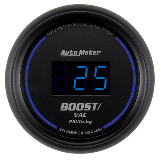 Autometer Cobalt Digital 52.4mm Black Vacuum/Boost Gauge