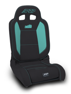 PRP EnduroDaily Reclining Suspension Seat - Black/Teal Vinyl - Driver
