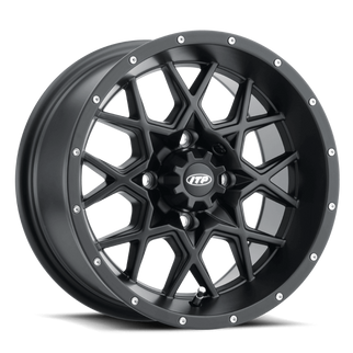 ITP Hurricane 15x7 / 4x156 BP / 4+3 Offset Matte Black Wheel
