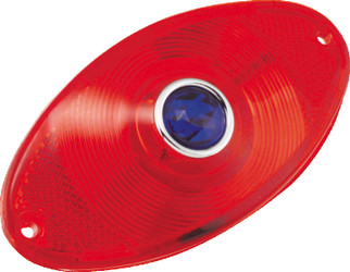 Bikers Choice Replacement Red Cat Eye Taillight Lens With Blue Dot Custom