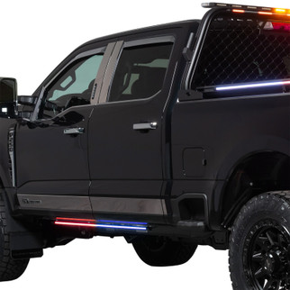 Putco 15-24 Chevrolet Silverado HD Blade Rocker Kits Sideliners - Red/Blue w/ White Override