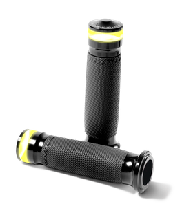 Performance Machine Contour Led Handle Grip Set - Black Ano