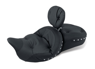 Mustang 08-21 Harley Electra Glide Std,Rd Glide,Rd King,Str Glide Touring 1PC Seat w/Studs - Black