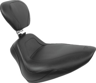 Mustang 00-15 Harley Softail Standard Rear Tire Sport Touring Solo Seat w/Driver Backrest - Black
