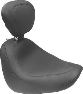Mustang 18-21 Harley Fat Bob Wide Tripper Solo Seat w/ Driver Backrest - Black