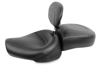 Mustang 82-03 Harley Sportster Wide Touring Solo Seat w/Driver Backrest - Black