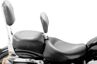 Mustang 82-03 Harley Sportster Wide Touring Solo Seat w/Driver Backrest - Black