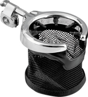 Kuryakyn Universal Passenger Drink Holder With Basket Black/Chrome