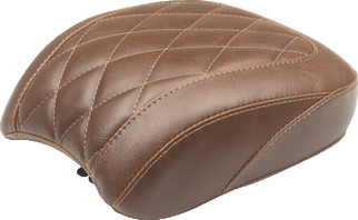 Mustang Harley Low Medallion Sissy Bar Pad (9.5 inch x 9 inch) Diamond Stitch - Brown