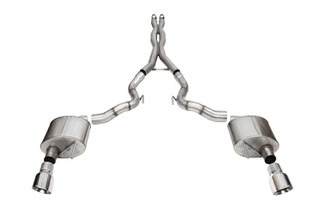 Corsa 24+ Ford Mustang GT Conv. Xtreme CatBack Ex. Sys. 3.0in Dual Rear Exit w/4.5in Pro Series Tip