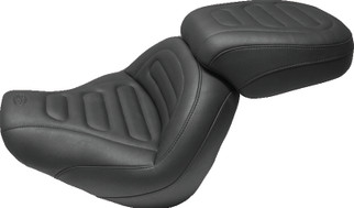Mustang 18-21 Harley Fat Bob Standard Touring Solo Seat Trapezoid- Black