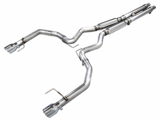 AWE 2024 Ford Mustang GT Fastback S650 RWD Track Edition Cat-Back Exhaust w/ Dual Chrome Silver Tips
