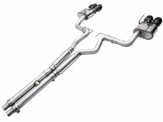 AWE 2024 Ford Mustang GT Fastback S650 RWD SwitchPath Cat-Back Exhaust w/ Quad Diamond Black Tips