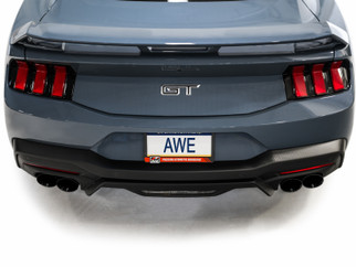AWE 2024 Ford Mustang GT Fastback S650 RWD Track Edition Cat-Back Exhaust w/ Quad Diamond Black Tips