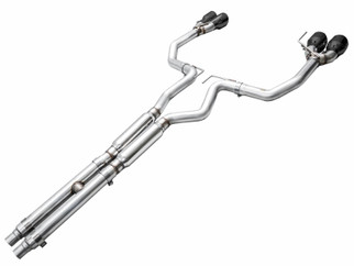 AWE 2024 Ford Mustang GT Fastback S650 RWD Track Edition Cat-Back Exhaust w/ Quad Diamond Black Tips