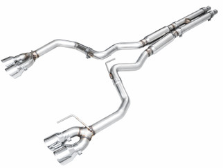 AWE 2024 Ford Mustang GT Fastback S650 RWD Track Edition Cat-Back Exhaust w/ Quad Chrome Silver Tips