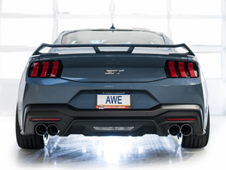 AWE 2024 Ford Mustang GT Fastback S650 RWD Track Edition Cat-Back Exhaust w/ Quad Chrome Silver Tips
