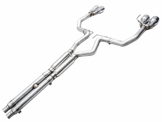 AWE 2024 Ford Mustang GT Fastback S650 RWD Track Edition Cat-Back Exhaust w/ Quad Chrome Silver Tips
