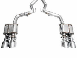 AWE 2024 Ford Mustang Dark Horse S650 RWD SwitchPath Cat-Back Exhaust w/ Quad Chrome Silver Tips
