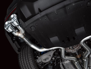 AWE 2024 Ford Mustang Dark Horse S650 RWD Track Edition Cat-Back Exhaust w/ Quad Chrome Silver Tips