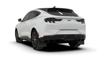 Rally Armor 21-26 Ford Mustang Mach-E/GT/Rally Black Mud Flap w/White Logo