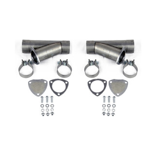 Granatelli 3.0in Aluminized Mild Steel Manual Dual Exhaust Cutout w/Slip Fit & Band Clamps