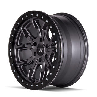 Dirty Life 9303 DT-1 17x9/6x139.7 BP/-12mm Offset/106mm Hub Matte Gunmetal Wheel - Beadlock
