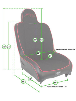 PRP Premier High Back Suspension Seat (Two Neck Slots) - Black/Red