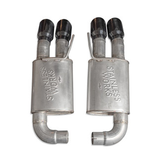 Stainless Works 18-21 Mustang GT Axle Back Legend Exhaust - Black Tips