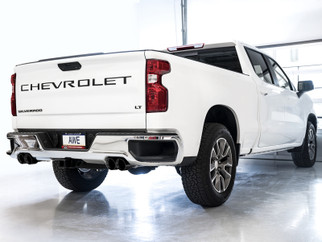 AWE Tuning 4th Gen GM 1500 6.2L 0FG Cat-Back Split Rear Exit (w/ Bumper Cutouts) - Quad Diamond Tips