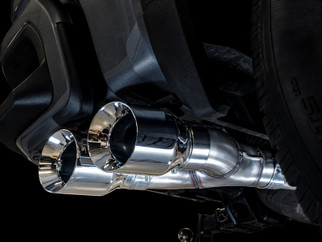 AWE Tuning 4th Gen GM 1500 5.3L 0FG Cat-Back Dual Side Exit (Flat Bumper) - Chrome Tips