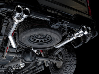 AWE Tuning 4th Gen GM 1500 6.2L 0FG Cat-Back Split Rear Exit (w/ Bumper Cutouts) - Quad Chrome Tips