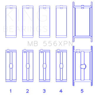 King Engine Bearings Chevrolet 369-502 Gen IV/ V/ VI - (Size STDX) Main Bearing Set