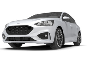 Rally Armor 19-25 Ford Focus ST MK4 Black UR Mud Flap w/White Logo