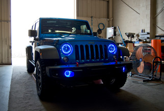Oracle Jeep Wrangler JK 07-17 LED Waterproof Halo Kit - ColorSHIFT w/ BC1 Controller
