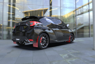 Rally Armor 20-26 Toyota GR Yaris Red Mud Flap w/White Logo