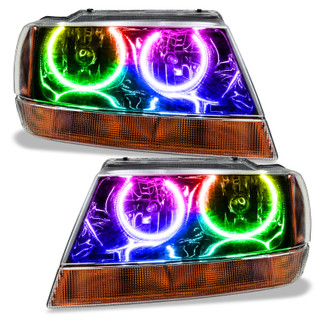 Oracle 99-04 Jeep Grand Cherokee SMD HL - Black - ColorSHIFT w/ 2.0 Controller