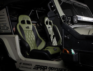 PRP EnduroCrawl Reclining Suspension Seat - Black/Orange Vinyl - Passenger