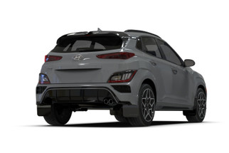 Rally Armor 22-23 Hyundai Kona N-Line Black UR Mud Flap w/Grey Logo