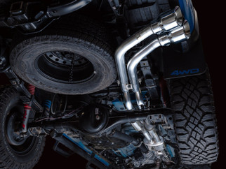AWE Tuning 16-22 Toyota Tacoma 0FG Cat-Back Exhaust w/ BashGuard - Dual Chrome Silver Tips