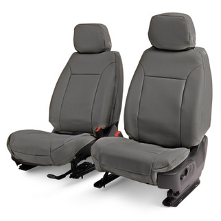 Covercraft 14-18 Chevrolet Silverado Leatherette PrecisionFit Custom Front Row Seat Covers - Stone