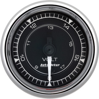 AutoMeter Chrono 2-1/16in 18V Digital Stepper Motor Voltmeter Gauge - Chrome