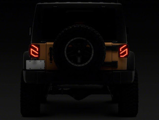 Raxiom 07-18 Jeep Wrangler JK Axial Series Trident LED Tail Lights- Black Housing (Smoked Lens)