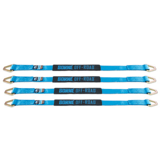 Borne Off-Road Vehicle Ratchet Tie-Down Kit (4 pack) Blue