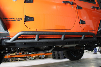 Fishbone Offroad 07-18 Jeep JK 2 Door Wrangler JK Steel Rock Sliders - Blk Textured Powdercoat
